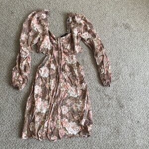 Forever 21 Floral Multicolored Long Sleeve Dress Size S
